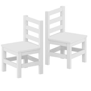 Kit 2 Cadeiras De Madeira Maciça Infantil Branco Nerim Jm Móveis