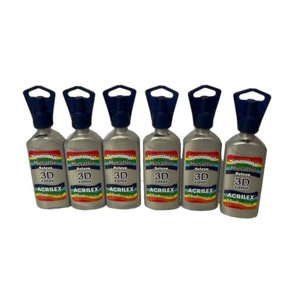 Kit Com 6 Dimensional Metálica Acrilex 35Ml - Escolha A Cor