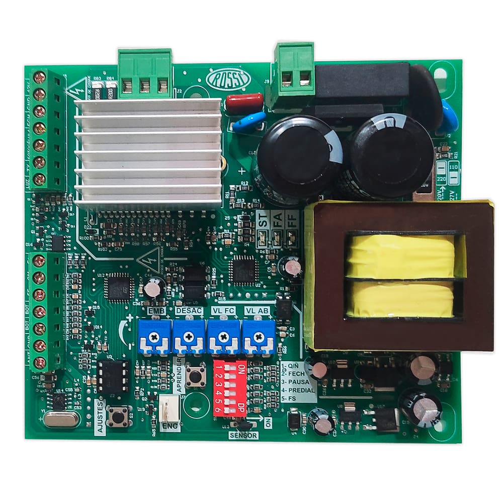 Placa De Comando P/ Motor Portão Deslizante Basculante Linha Nitro 1024 Rossi