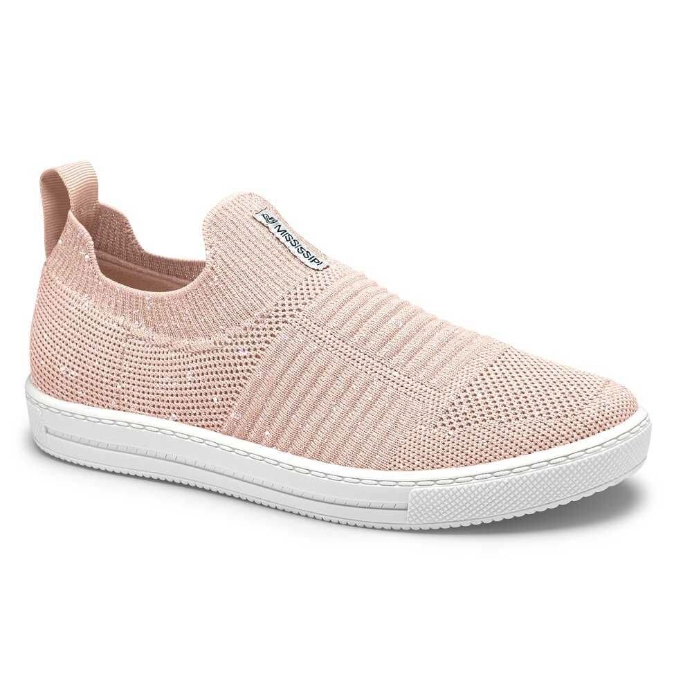 Tênis Casual Slip On Mississipi MI461 Feminino - Bege