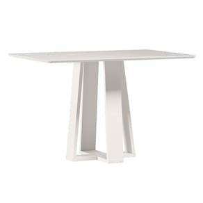 Mesa de Jantar Rubi 120x80 cm com Vidro Off White - New Ceval