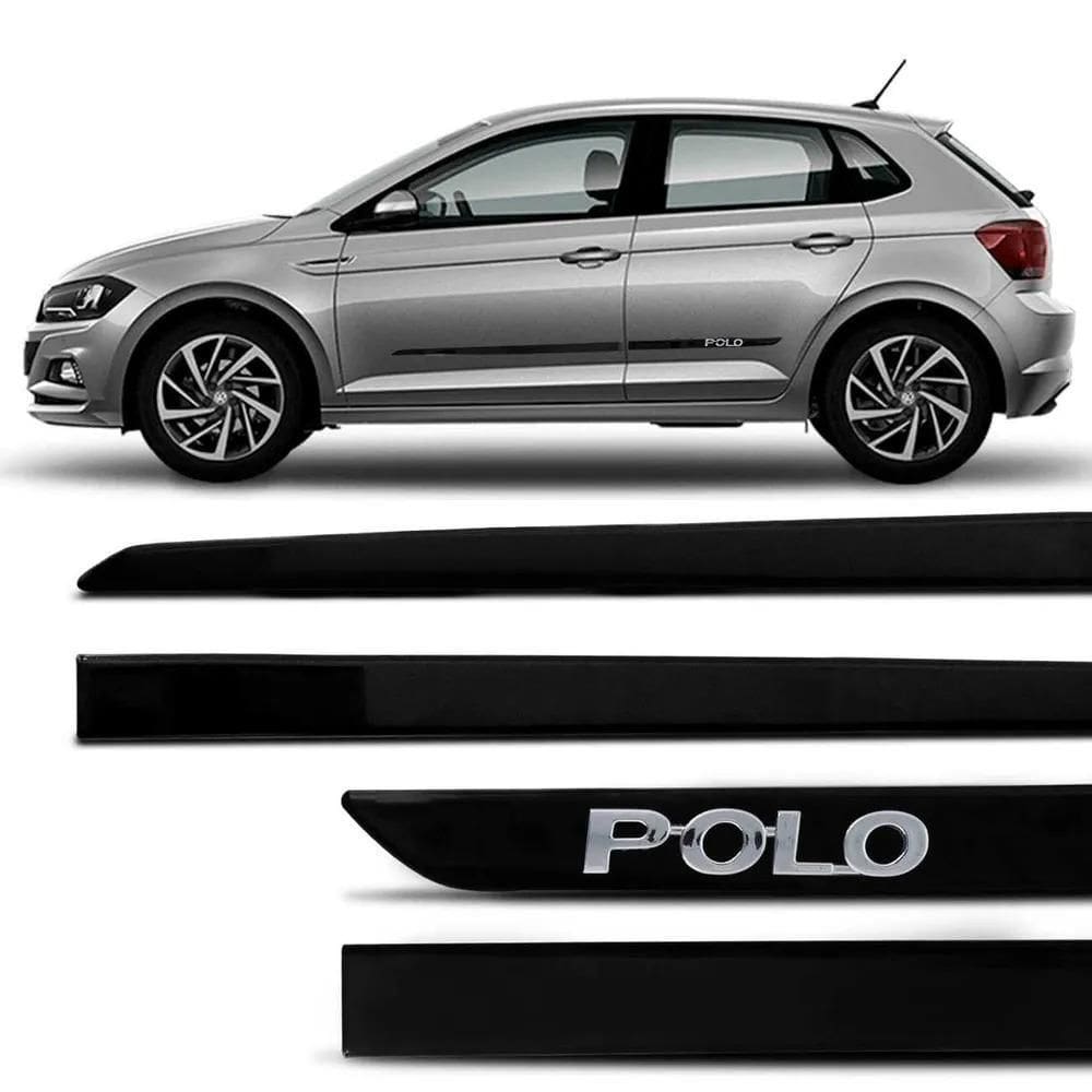 Friso Lateral Polo C/Emblema Cromado Preto Ninja