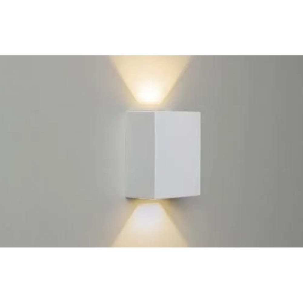 Arandela com 2 Vidros Facho Aberto para Lâmpada Halógena 60W 90x84x112mm - Branco
