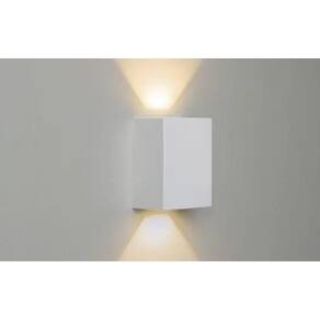 Arandela com 2 Vidros Facho Aberto para Lâmpada Halógena 60W 90x84x112mm - Branco