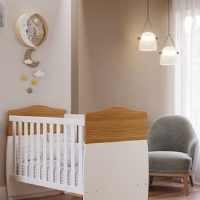 Berço Mini Cama com Suporte Mosquiteiro Confort Espresso Móveis Marrom/Branco