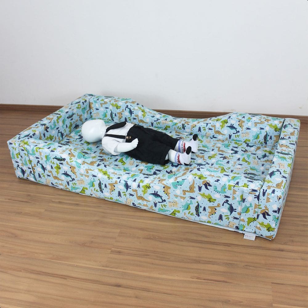 Caminha Espumada Dinossauro com Colchão | 1m50m x 80cm x 25cm