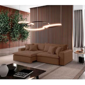 Sofá Zen Veludo 02 Módulos 100 Cm B25 Meu Sofá Online B016 Veludo Marrom