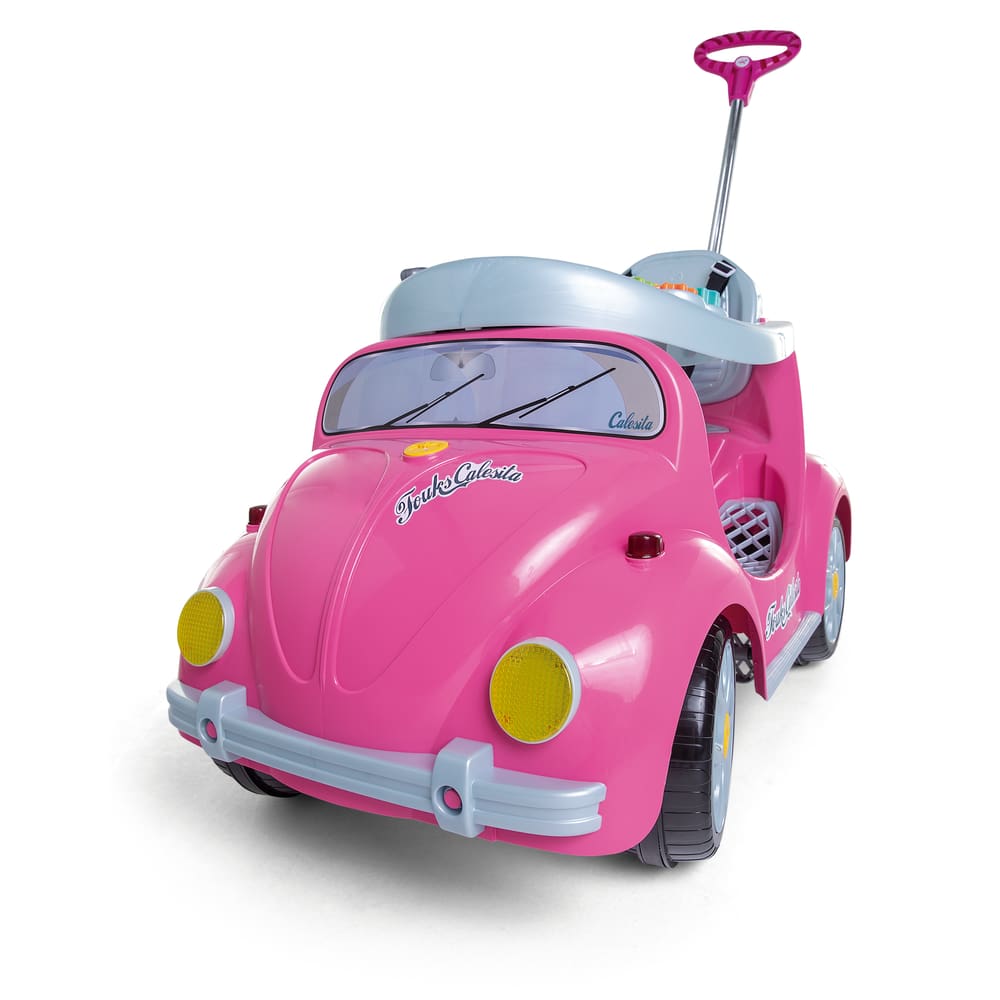 Carrinho Infantil 2 em 1 Fusquinha Carrinho de Passeio Fusca Rosa - Calesita