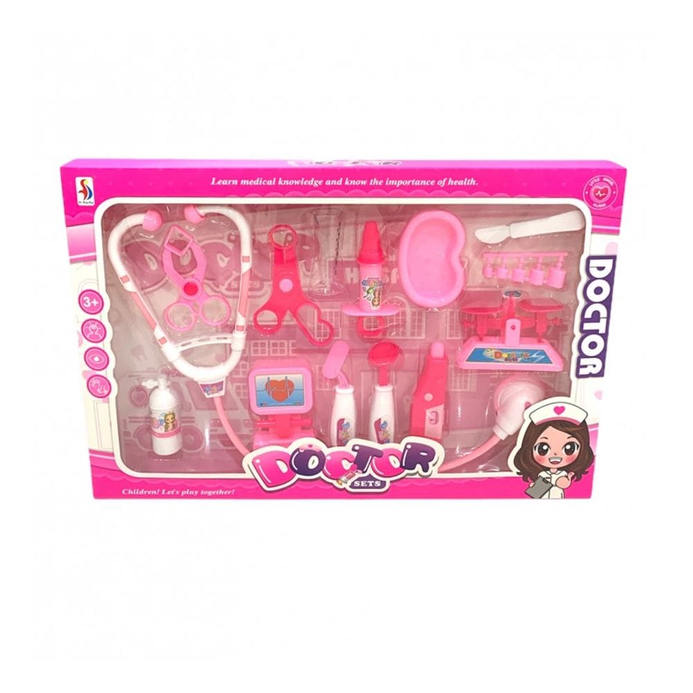 Brinquedo Kit Médico Infantil Pequena Doutora Rosa 10 Peças