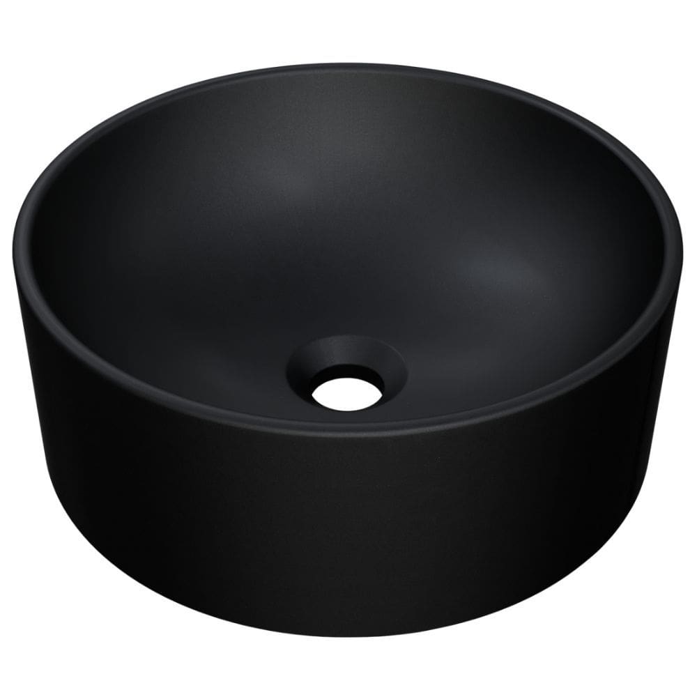 Cuba de Apoio Redonda Para Banheiro Lavabo C01 BL34W Preto Matte Fosca  - Lyam