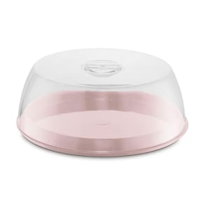 Porta Bolo Boleira Com Tampa Cozinha Gourmet Plus Uz Rosa