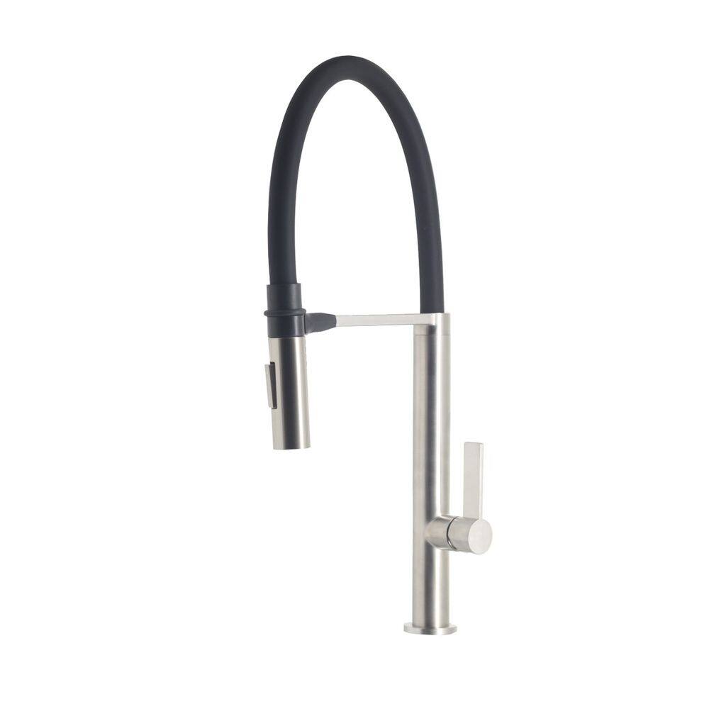 Misturador Monocomando Quadrado Cozinha 2 jatos com bica Movel e Retratil DG1026 Escovado