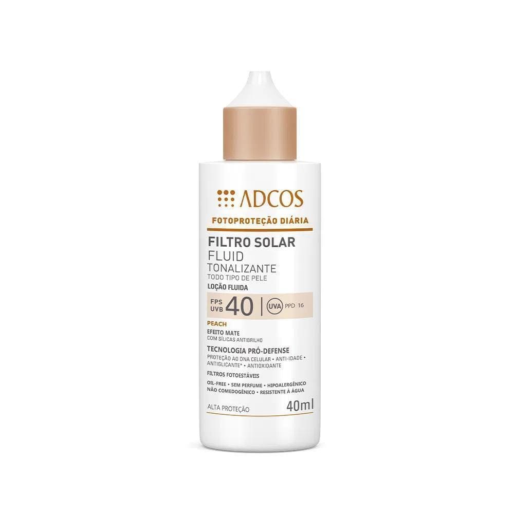 Protetor Solar Fluid Fps40 Peach 40Ml Adcos