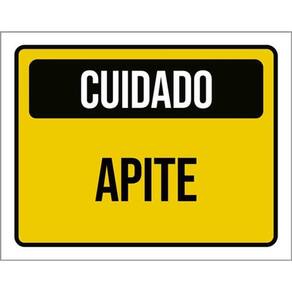 Kit 3 Placas Cuidado Apite Amarelo 36X46