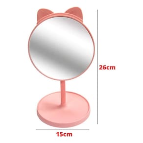 Espelho De Mesa Gatinho Com Porta Joias