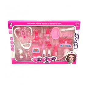 Brinquedo Kit Médico Infantil Pequena Doutora Rosa 10 Peças