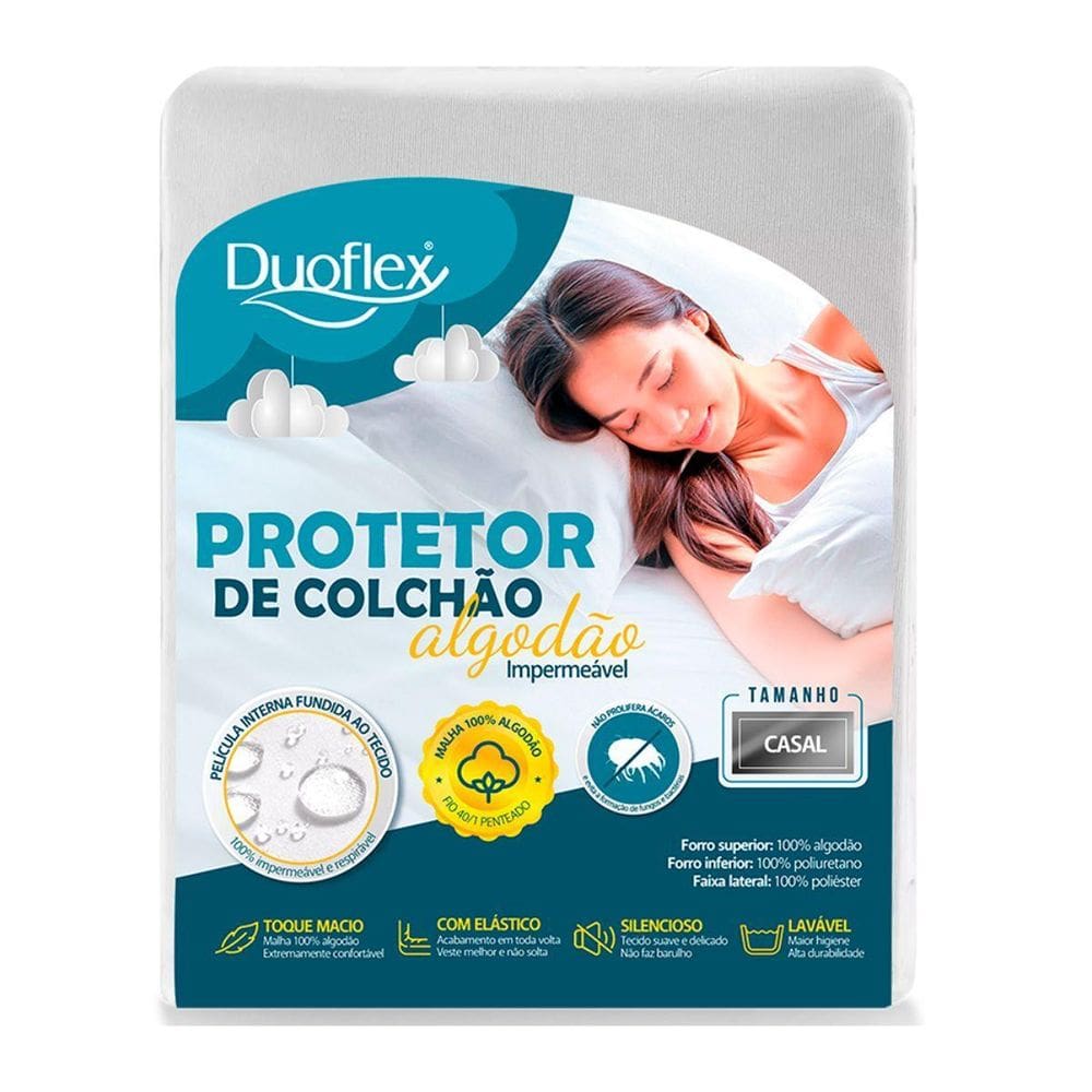 Capa Protetor De Colchão Casal Duoflex Malha Impermeável