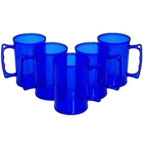 Kit 15 Canecas De Acrílico Azul 300Ml Sem Personalização