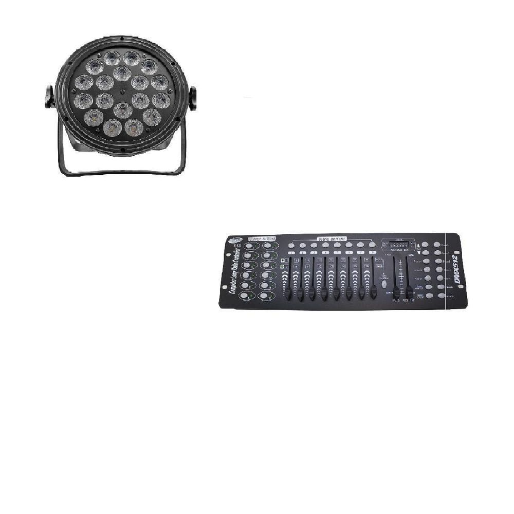 Kit 10 Par Led Slim Rgbwa + Uv 18X18W Onelight+Mesa Dmx 512