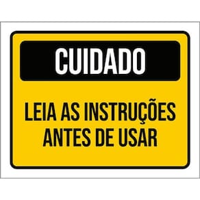 Kit 3 Placas Cuidado Leia Instruções Antes Usar 36X46