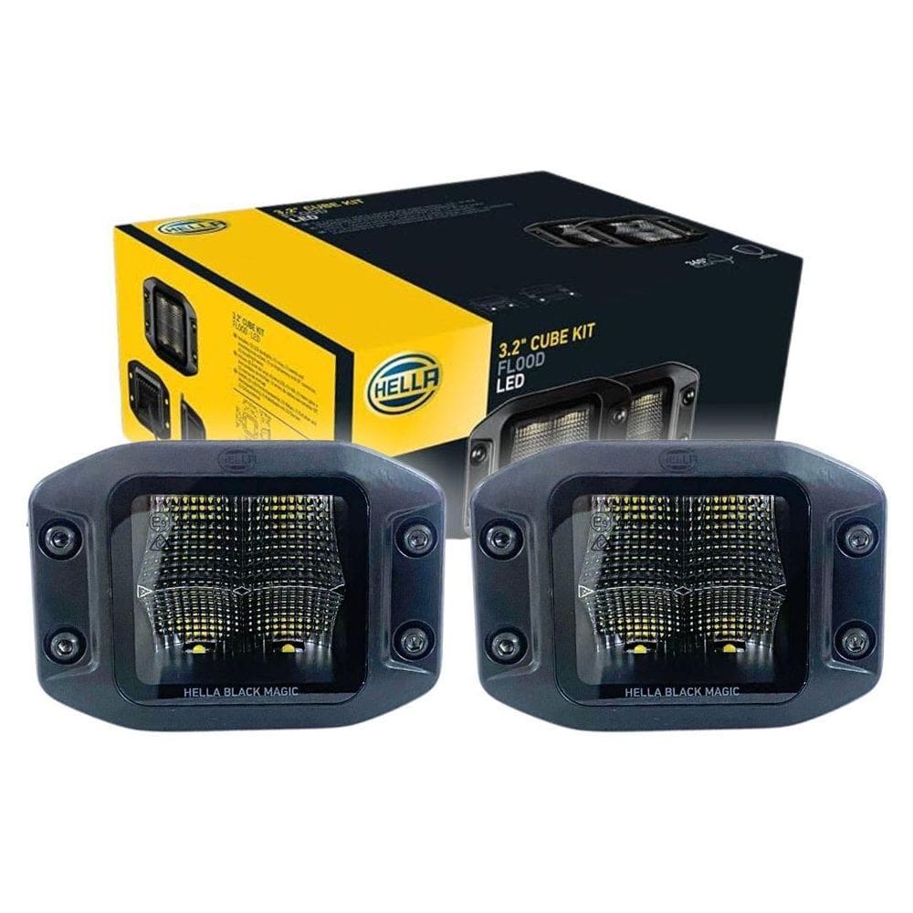 Par Farol Led Milha Auxiliar Parachoque Black Magic Hella