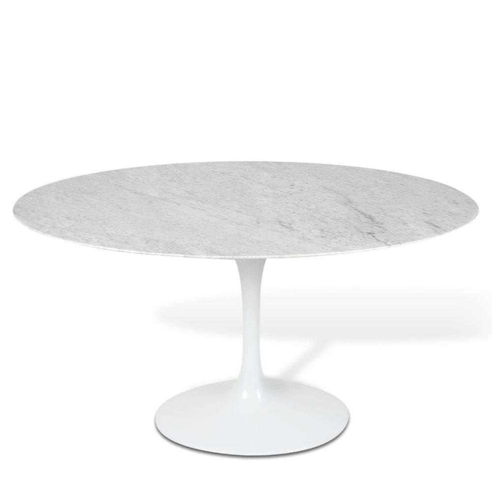 Mesa Saarinen Tulipa Oval Carrara 137x90cm Branco