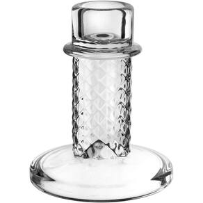 Castiçal Home&co Vidro 9x8x8cm Transparente Porta Vela