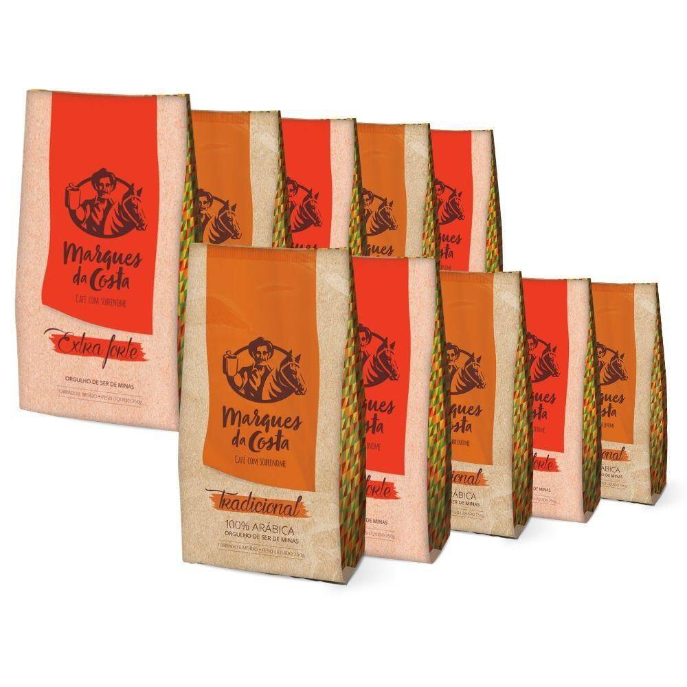 Kit 10 Café Moído Marques Da Costa - Pacotes De 250G