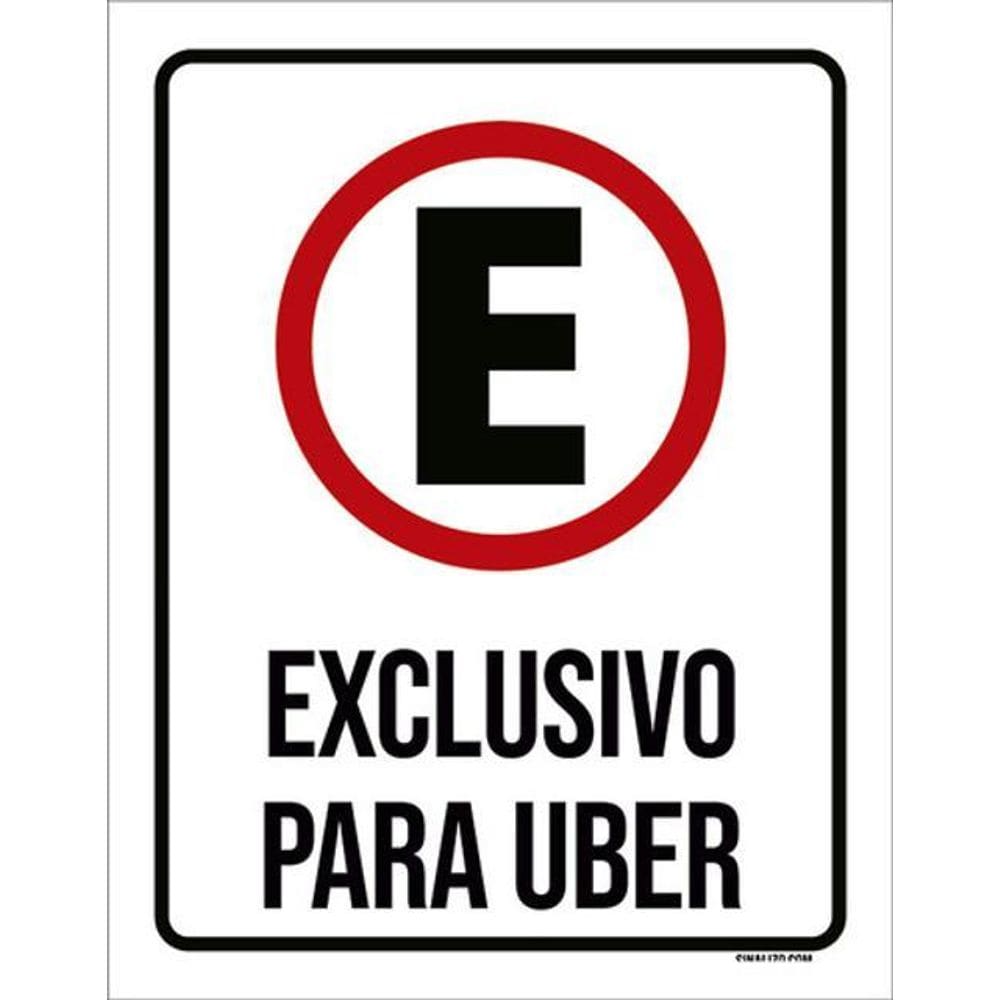 Kit 5 Placas Estacionamento Exclusivo Uber 36X46