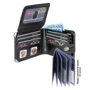Carteira Masculina Couro Mitty M1F Média Fecho Cantoneira
