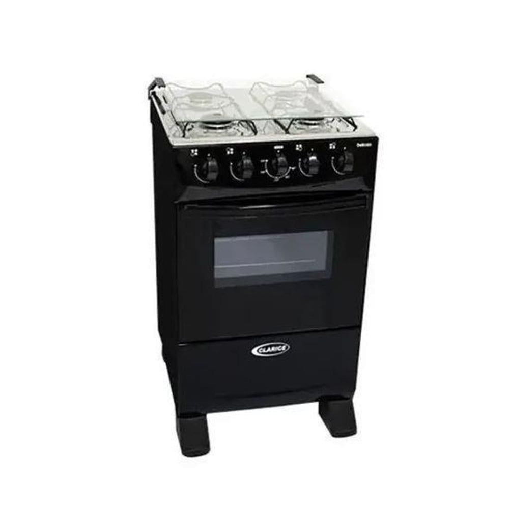 Fogão A Gás Clarice Delicato 4 Bocas Forno 52 Litros Preto