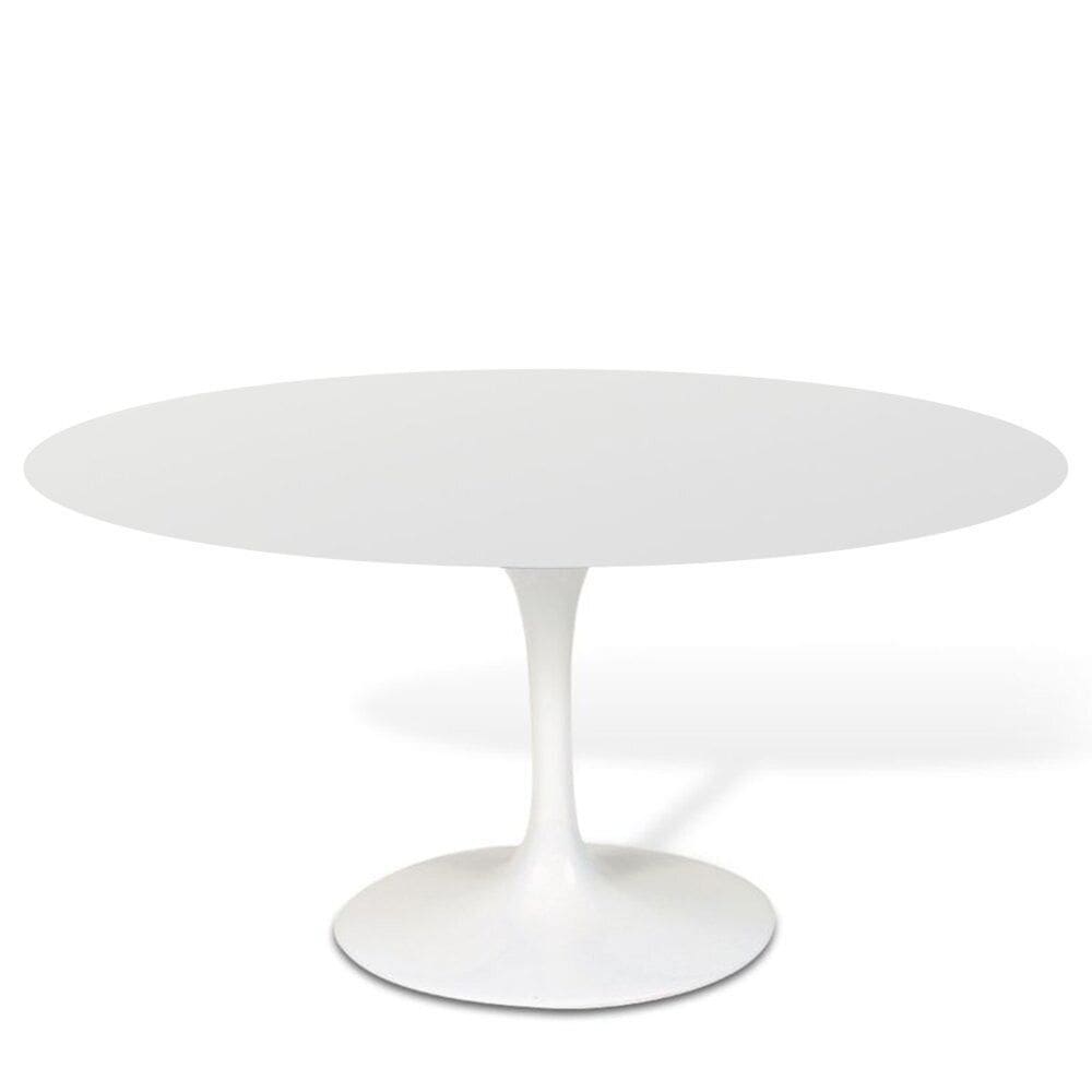 Mesa Saarinen Tulipa Oval Nanoglass 120x80cm Branco