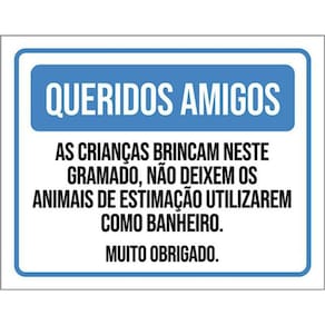 Kit 10 Placa Queridos Amigos Criançbrincam Gramado36X46