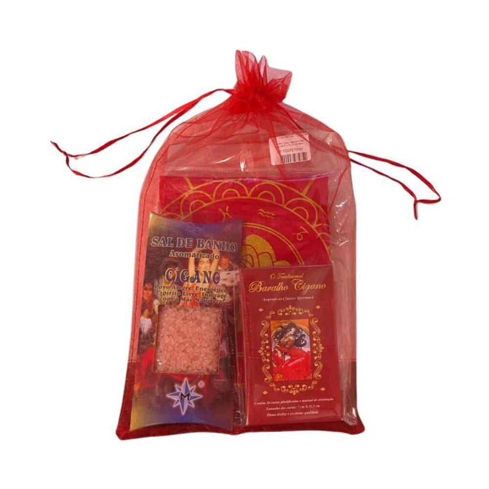Kit Cigano Toalha +Sal De Banho+ Baralho E Saquinho