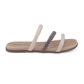 Chinelo F Beira Rio 8507.104 Flat papete tiras strass brilho