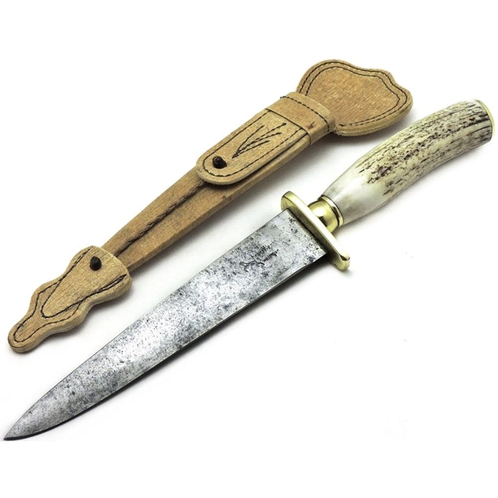 Rara Faca Antiga SolingenFranz Wenk Cabo Cervo Lâm 18 cm.