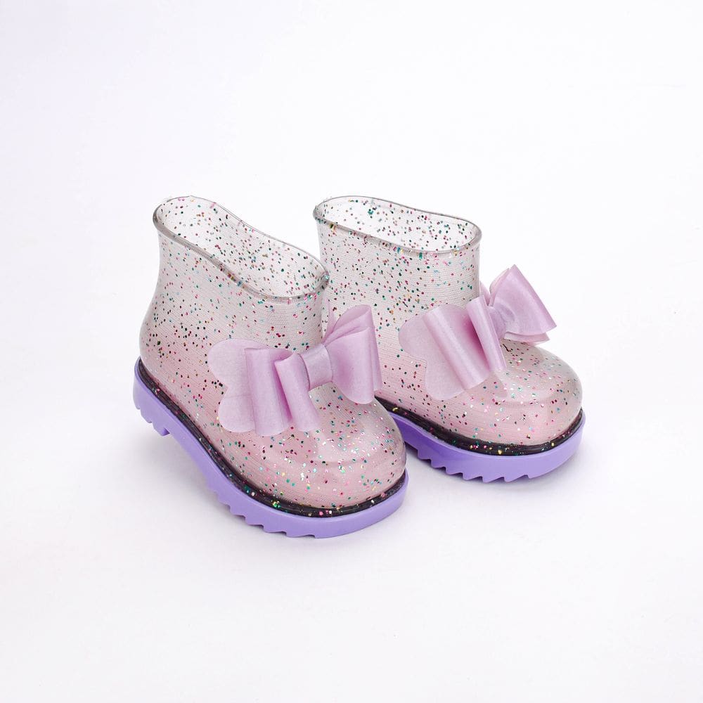 Galocha Baby Menina Kidy Splash Glitter Laço Lilás