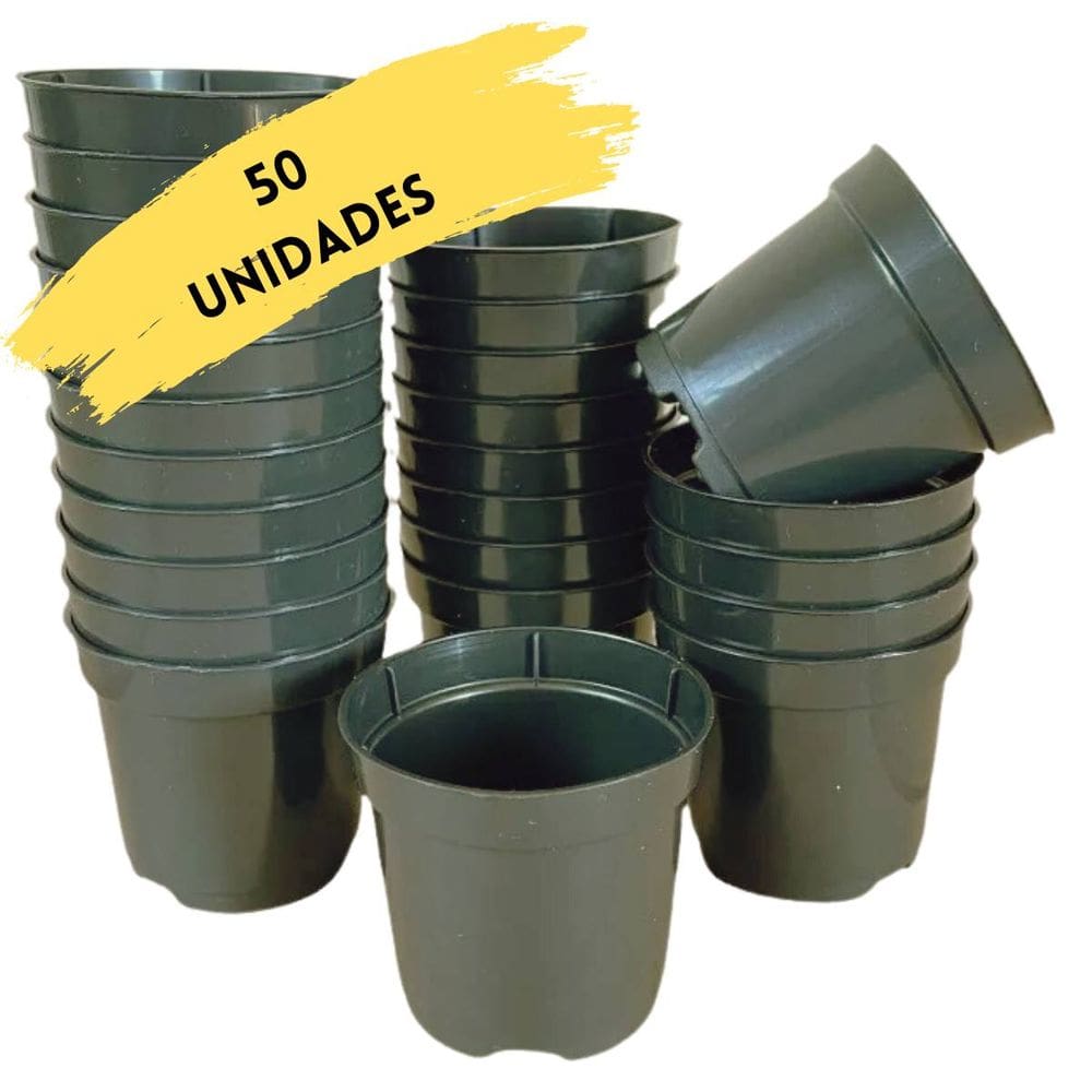 50X Vasos Plantio P9 (250ml) Verde Musgo INJEPLASTEC