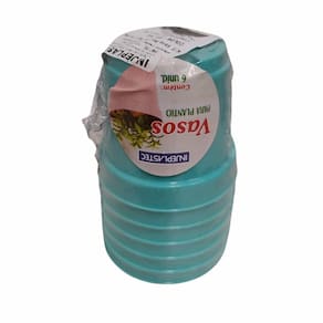 6X Vasos Plantio P6 (100ml) Verde INJEPLASTEC