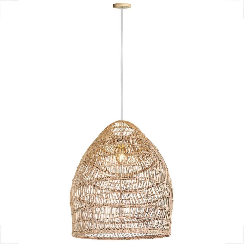 Pendente Fibra Natural Rattan Artesanal 50 Cm Mesa Nat79