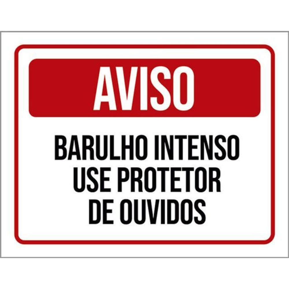 Kit 3 Placa Barulho Intenso Use Protetor Ouvidos 36X46