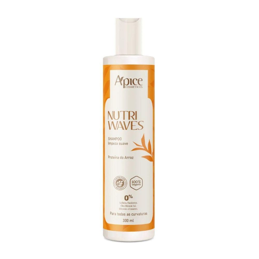 Shampoo Limpeza Suave Apse Apice Nutri Waves Vegano 300Ml