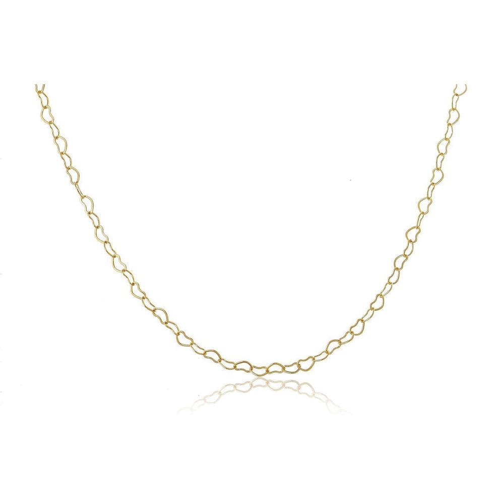 Choker Coração Vazado Pequeno Interligado Folheado Ouro 18K