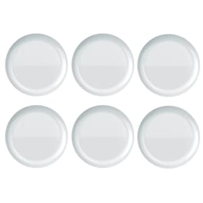 Kit 12 Prato Raso Opaline Blanc Redondo Duralex Vidro Branco