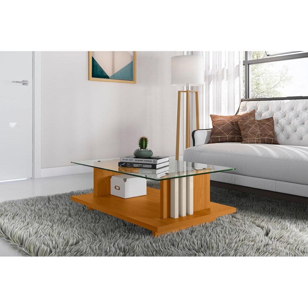 Mesa de Centro Frizz  -  Cinamomo / Off White - Madetec