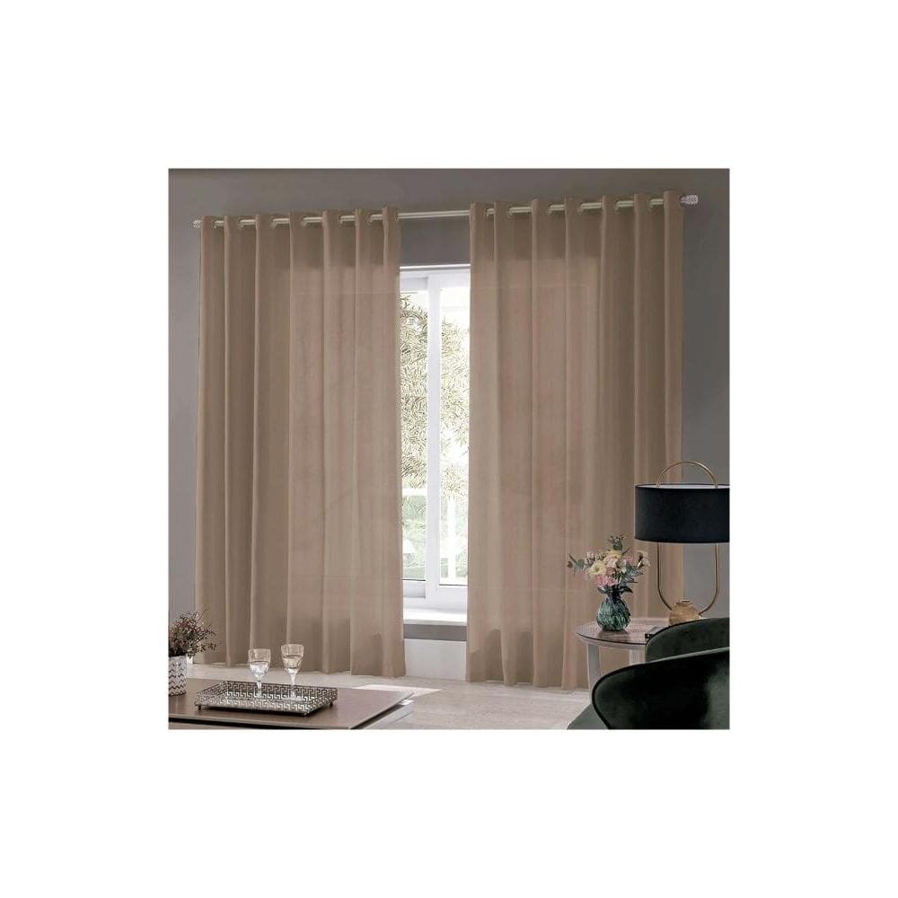Cortina Bella Janela 420x250 cm Rustica Cordoba Camurça