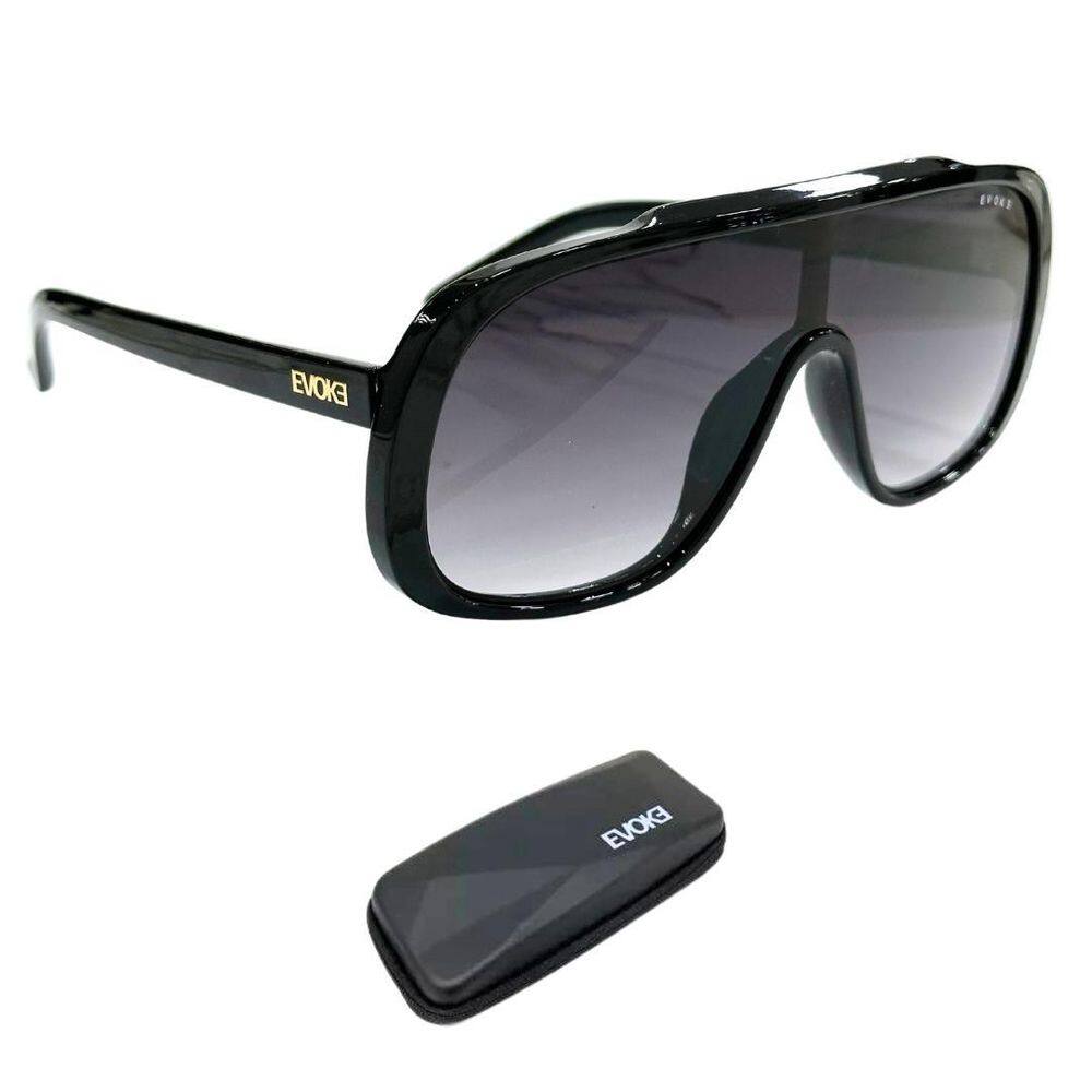 Óculos De Sol Evoke New Evk 63 A01 Preto Brilhoso Degrade