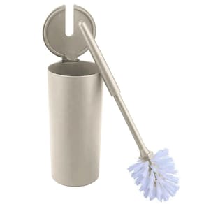 Escova Sanitária Com Suporte e Tampa Serene Cinza Claro - Coza