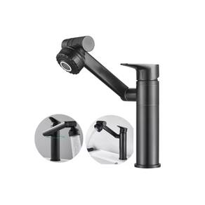 Torneira Lavabo Banheiro Monocomando Luxo 360 Rotativa Preta