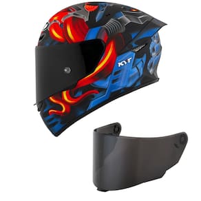 Capacete KYT TT Course Magnet Azul e Vermelho Mais Viseira Fumê